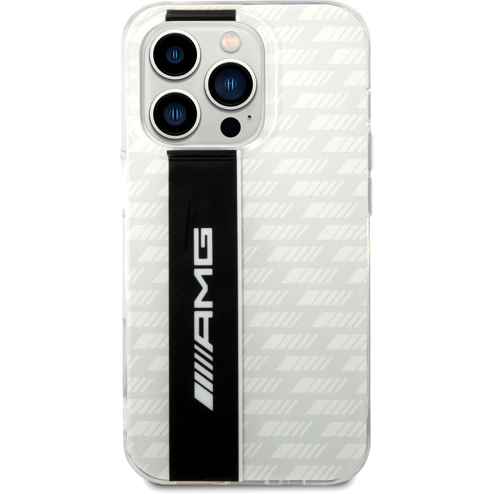 AMG Transparent Double Layer Case with Carbon Pattern Ii for iPhone 14 Pro - White