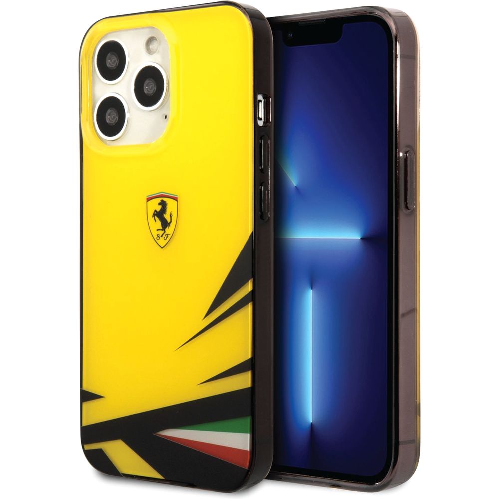 Ferrari PC/TPU Case with Double Layer Print for iPhone 14 Pro - Yellow