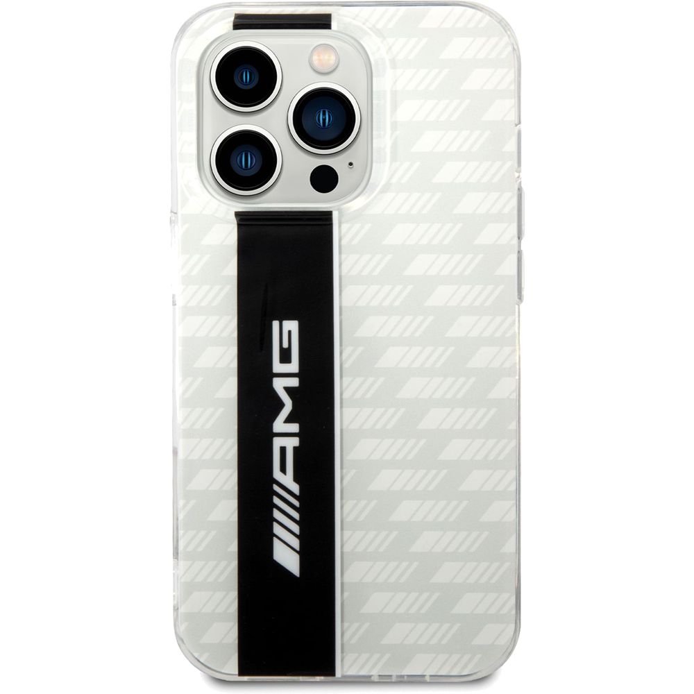 AMG Transparent Double Layer Case with Carbon Pattern II for iPhone 14 Pro Max - White