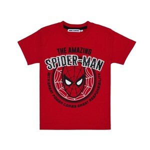 Fabric Flavours Reversible Sequin Spider-Man Boys T-Shirt Red
