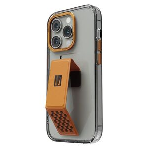 Levelo Morphix Clara Gripstand IMD Clear Back Case For iPhone 14 Pro Max - Orange