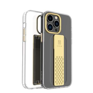 Levelo Graphia IMD Clear Case With Extra Grip For iPhone 14 Pro Max - Champagne Gold