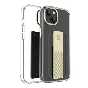 Levelo Graphia IMD Clear Case With Extra Grip For iPhone 14 Plus - Champagne Gold