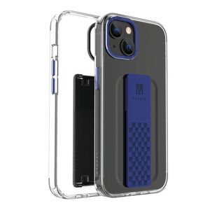 Levelo Graphia IMD Clear Case With Extra Grip For iPhone 14 - Blue
