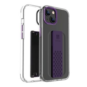 Levelo Graphia IMD Clear Case With Extra Grip For iPhone 14 Plus - Pruple