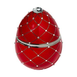 Ladenac Milano Bois De Russie Red Silver Stripes Egg Candle 220G Red