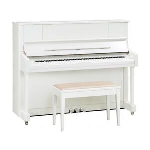 Yamaha U1J PWHC Traditional Style Upright Acoustic Piano with Bench - Polished White