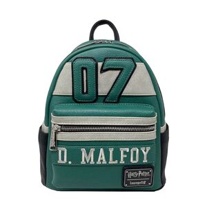 Loungefly Leather Harry Potter D. Malfoy Slytherin Gray Green Mini Backpack