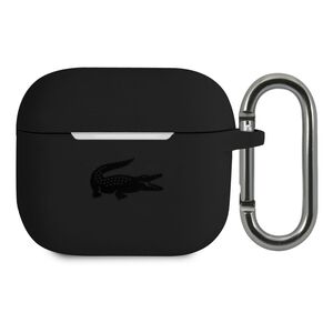 Lacoste Airpods Case Liquid Silicone Glossy Printing Logo For AirPods 3 - Black