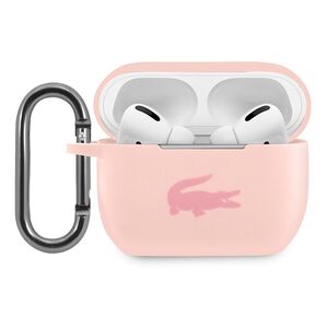 Lacoste Airpods Case Liquid Silicone Glossy Printing Logo For AirPods Pro - Pink