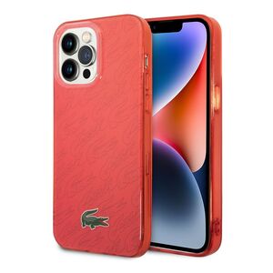Lacoste Hard Case IML Double Layer & Dyed Bumper Signature Pattern For iPhone 14 Pro Max - Red