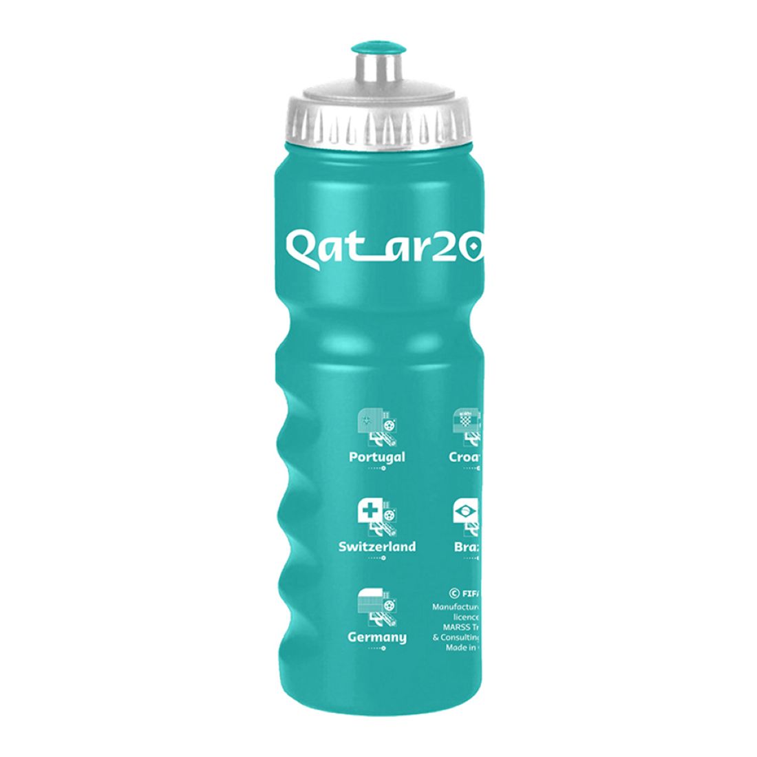 Fifa World Cup 2022 Printed Sport Leak Proof Water Bottle - Teal 750 ml