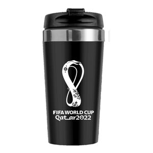Fifa World Cup 2022 Printed Travel Mug With Lid Stainless Steel - Black 650 ml
