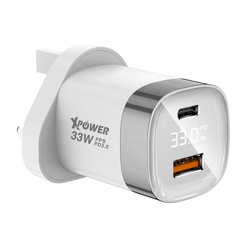 xPower WC33 33W PPS/PD Led Display Charger - White
