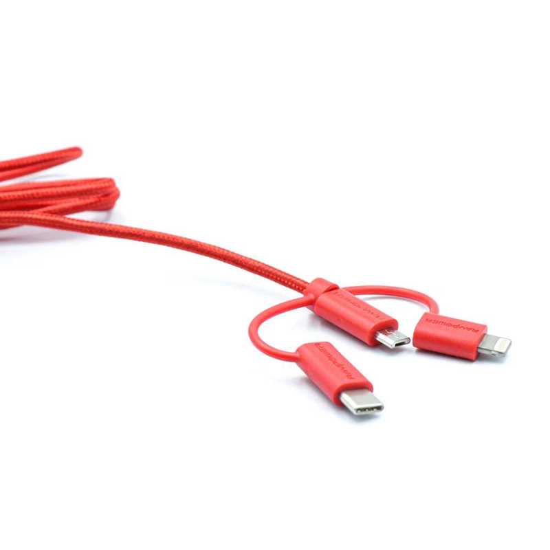 RAVPower 3-in-1 Data Cable 3ft/0.9m Red