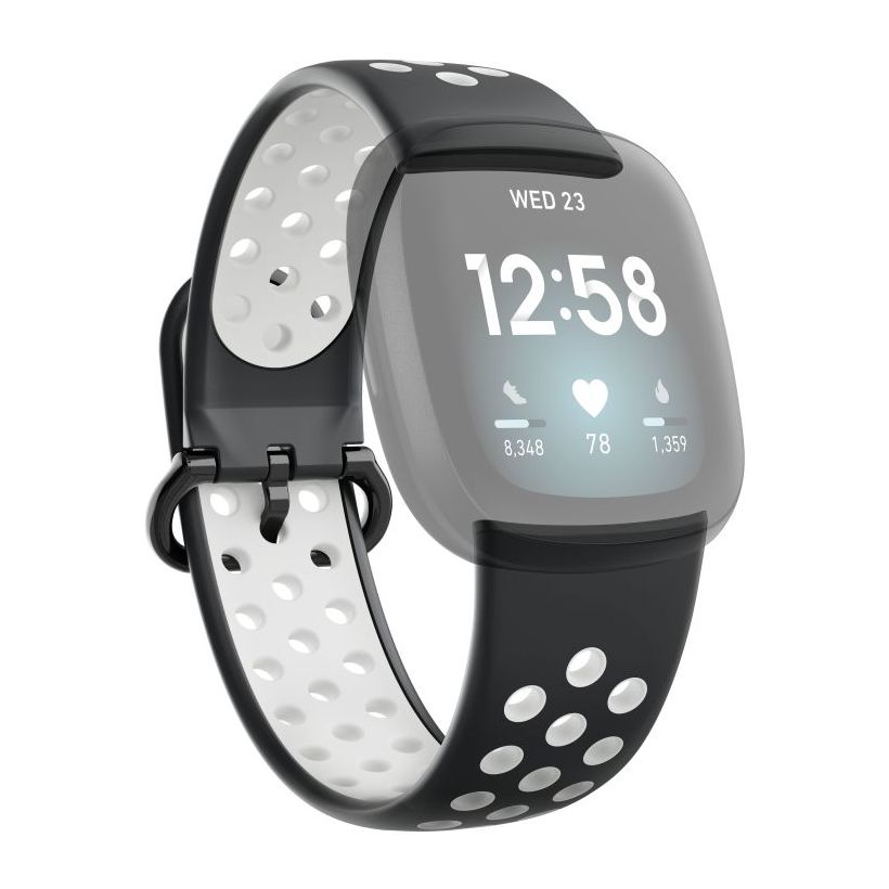 Hama 86238 Fitbit Versa 3/4/Sense 2 Breathable Watch Wrist Strap - Black