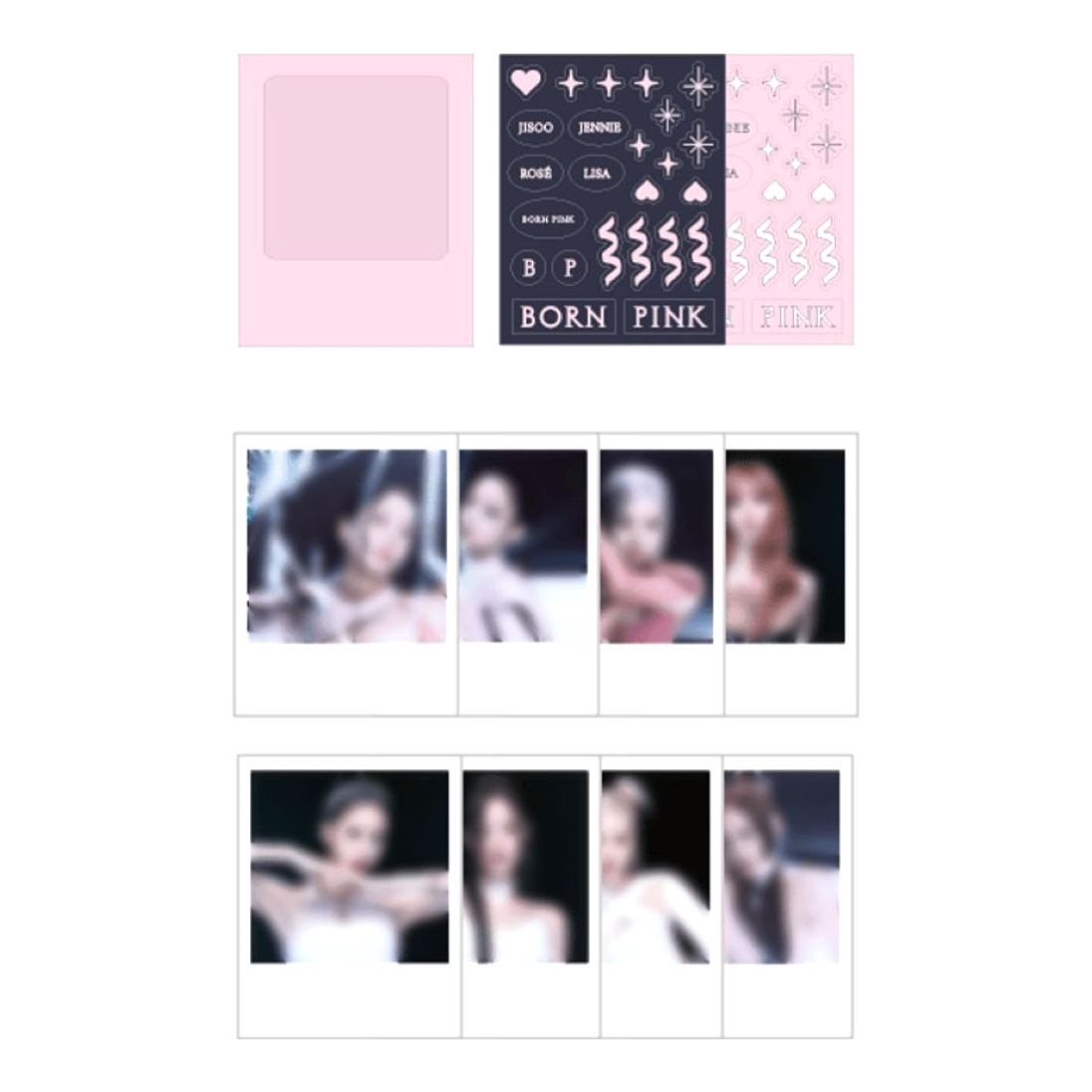 Blackpink - Bornpink Polaroid Photo + Sticker Set  - Rose | Blackpink