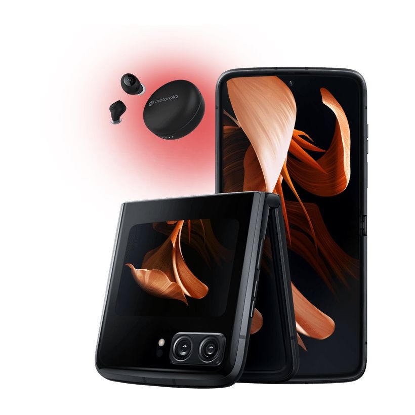 Motorola Razr 2022 Smartphone 8GB/256GB - Satin Black + MOTO Buds 250 True wireless earbuds - Black (Bundle)