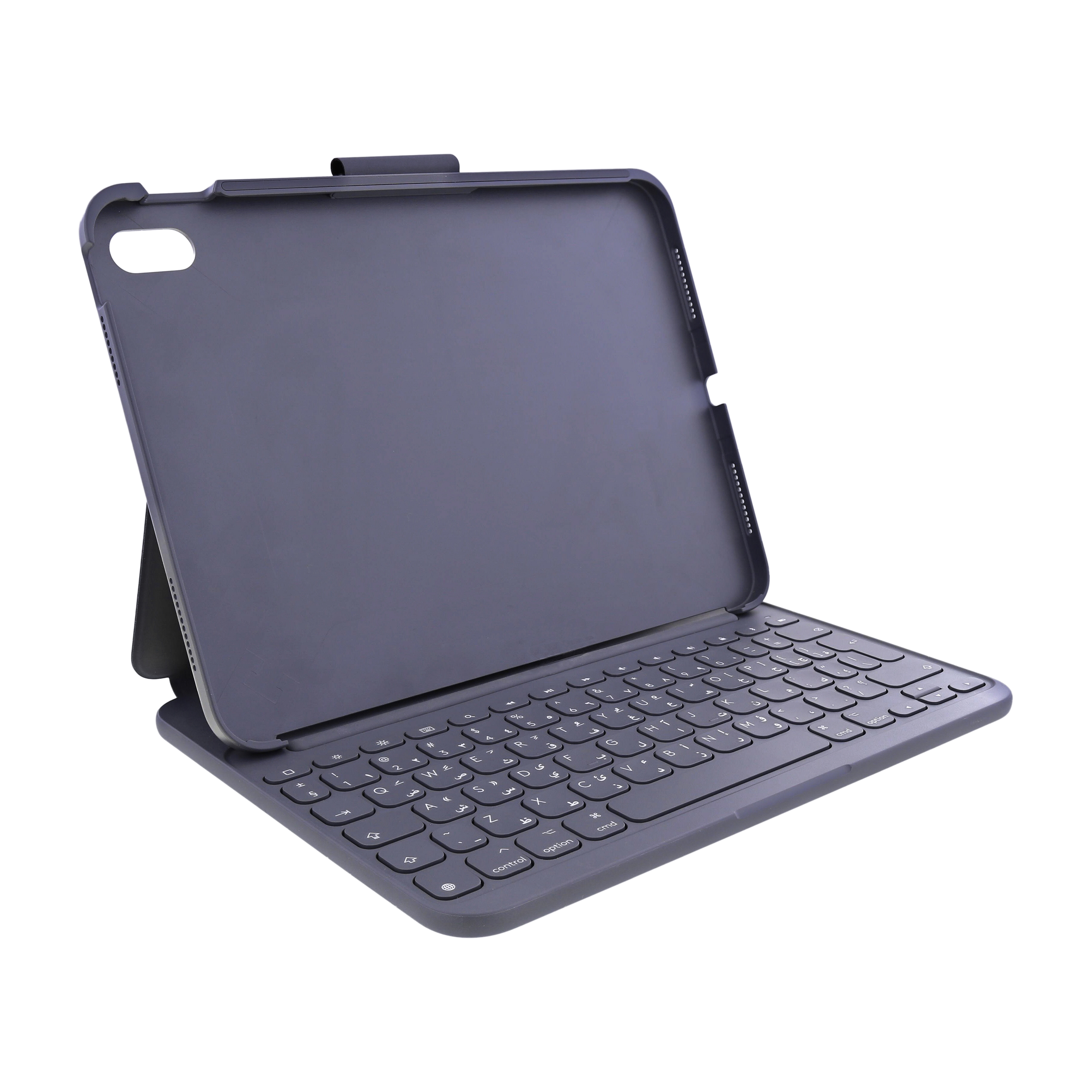 Logitech Slim Folio Keyboard Case for iPad (10th Gen) with Integrated Bluetooth Wireless Keyboard - Oxford Grey (Arabic/English)