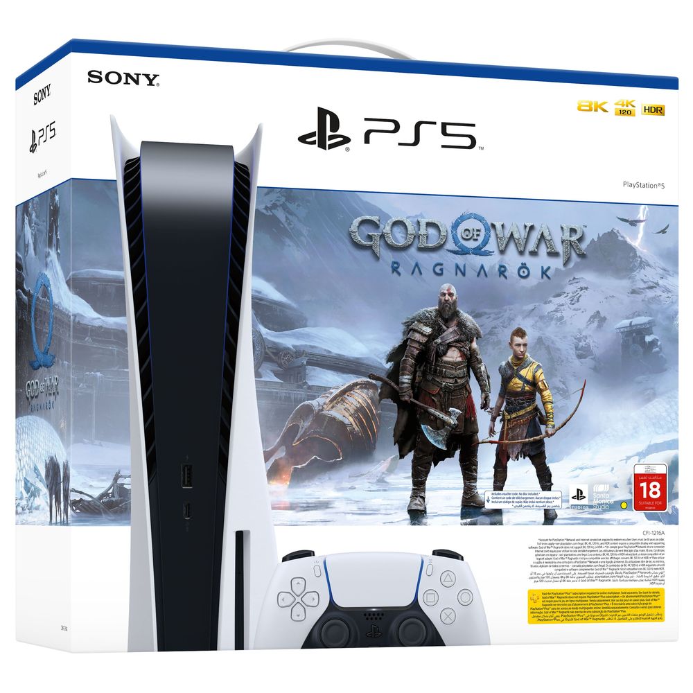 Sony PlayStation PS5 Console + God of War Ragnarok (Code) (Bundle)