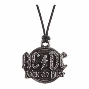 Ac/Dc Rock Or Bust Pendant Silver