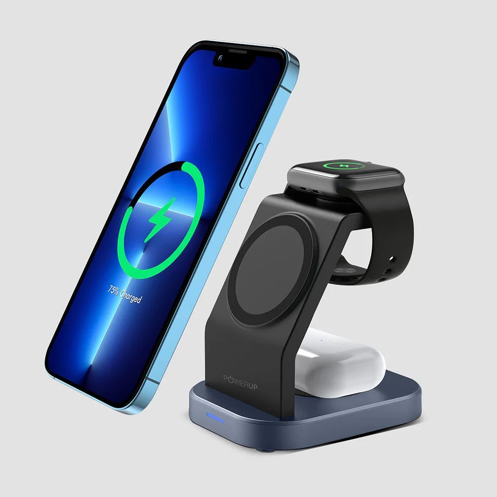 Gripp 3in1 Wireless Charging Station for iPhone/Airpods/Apple Watch - Black