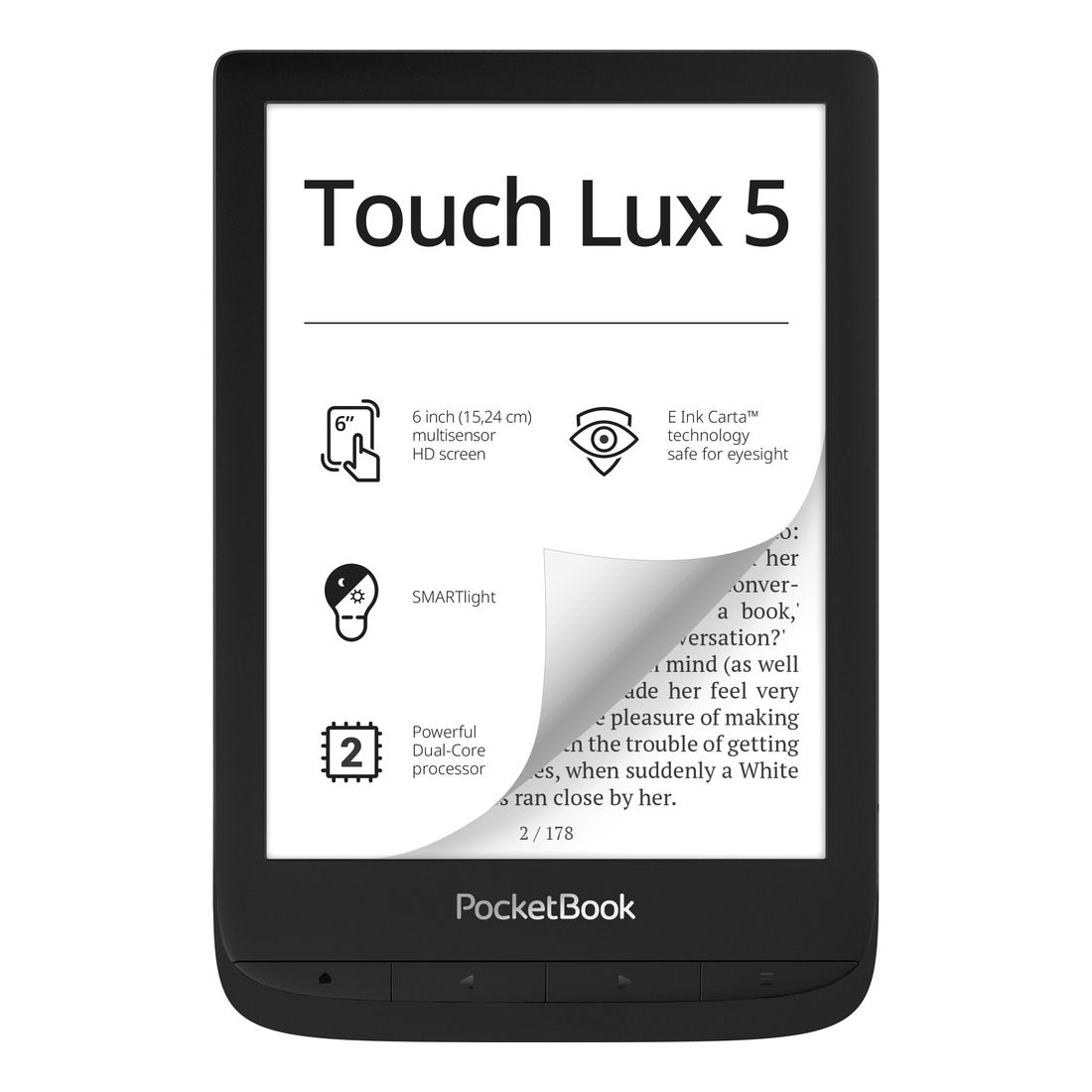 PocketBook Touch Lux 5 6-Inch - Black