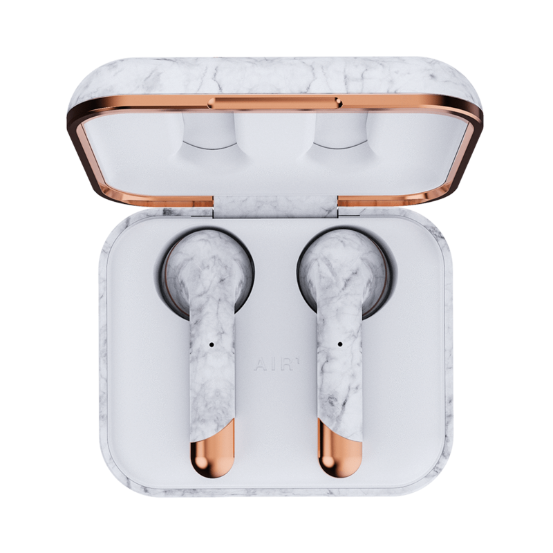 Happy Plugs Air 1 True Wireless In-Ear Headphones White Marble Limited Edition