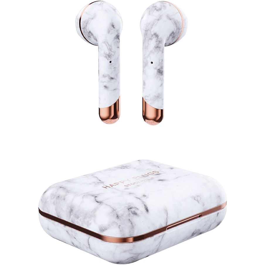 Happy Plugs Air 1 True Wireless In-Ear Headphones White Marble Limited Edition