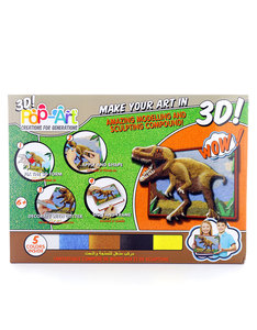 Pop Art Sculpt-by-Numbers Art Set Dinosaurs (4 Colors)