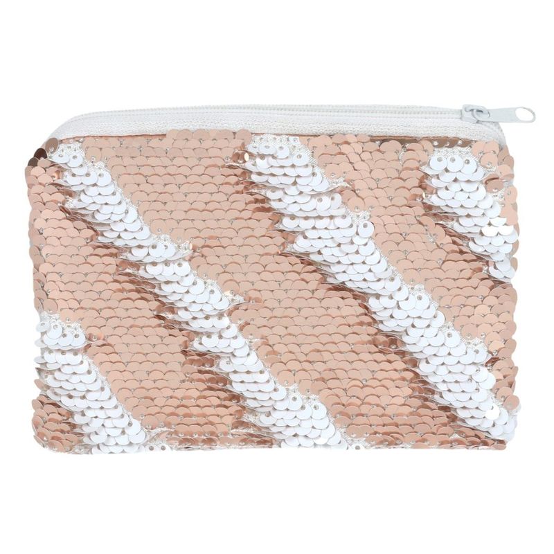 Something Different Pink and White Reversible Sequin Purse