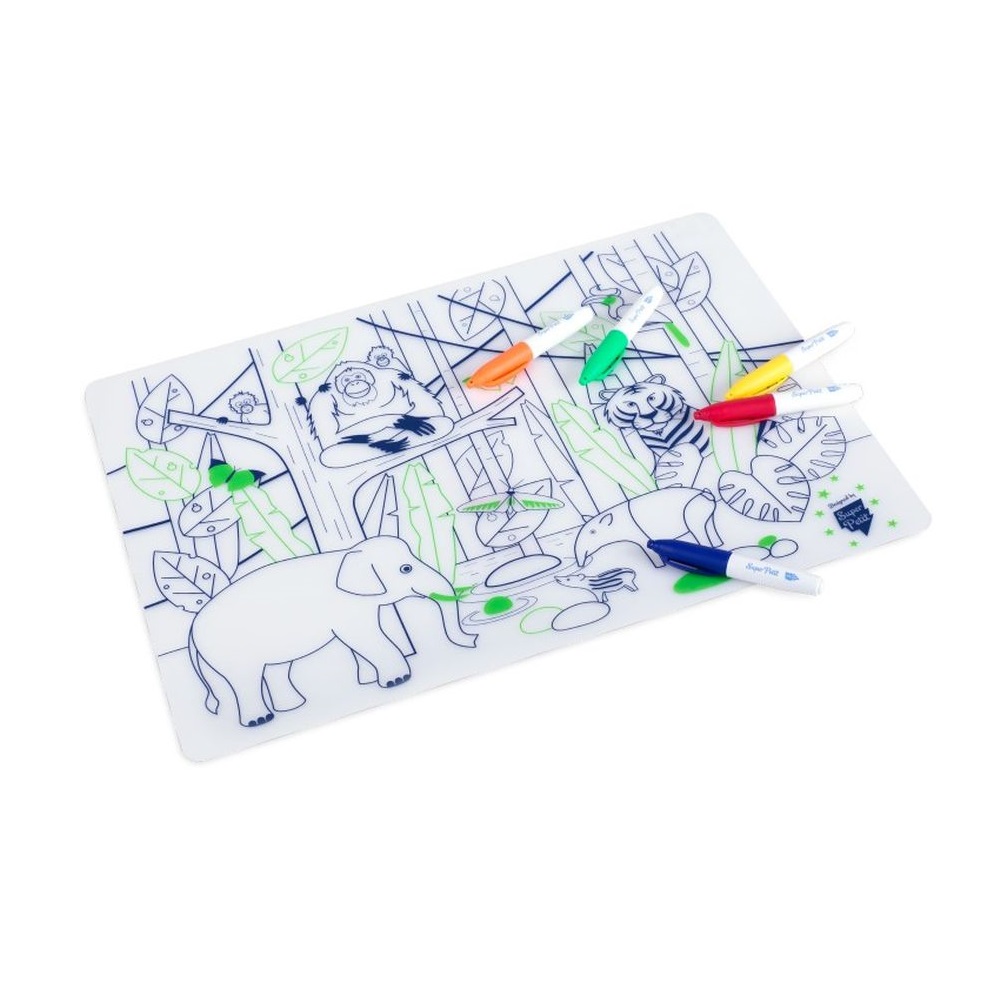 Super Petit Wildlife Jungle South-East Asia Silicone Colouring Mat Kit