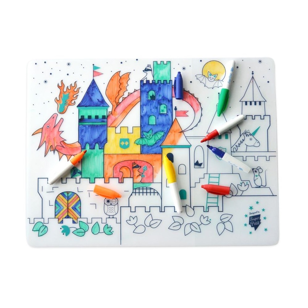 Super Petit Castle Silicone Colouring Mat Kit