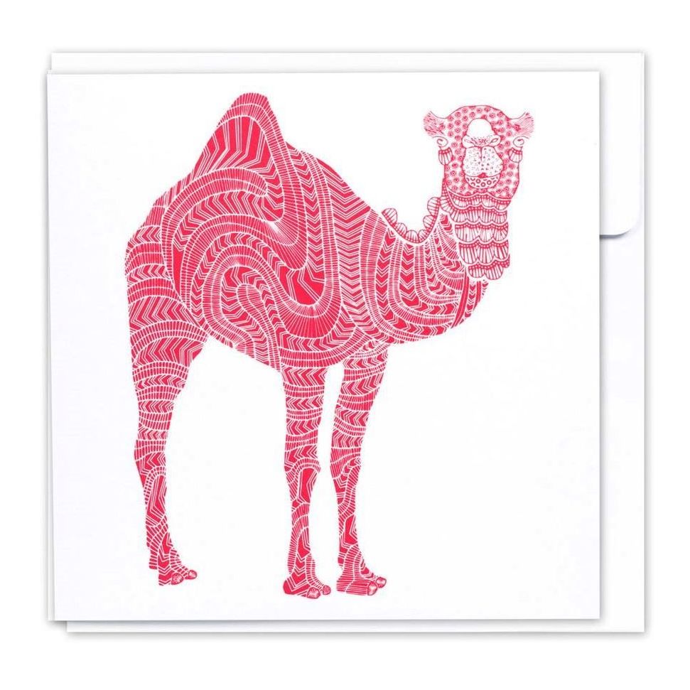 Little Majlis Camel Pink Greeting Card