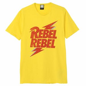 Amplified David Bowie Rebel Rebel Unisex T-Shirt Vintage Yellow