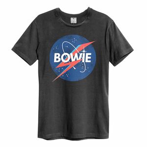 Amplified David Bowie To The Moon Unisex T-Shirt Vintage Charcoal