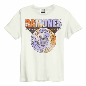 Amplified Ramones Tie Dye Shield Unisex T-Shirt Vintage White