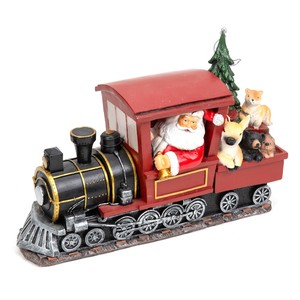 Santa Express Santa Driving Train With Light Up Tree