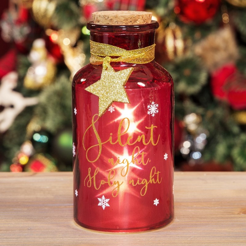 Santa Express Silent Night Light Up Led Jar