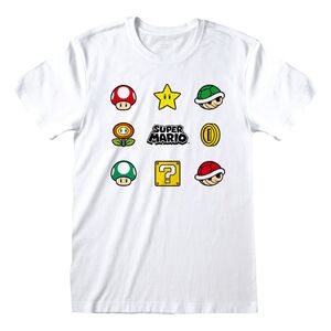 Heroes Inc Nintendo Super Mario Items Unisex T-Shirt White