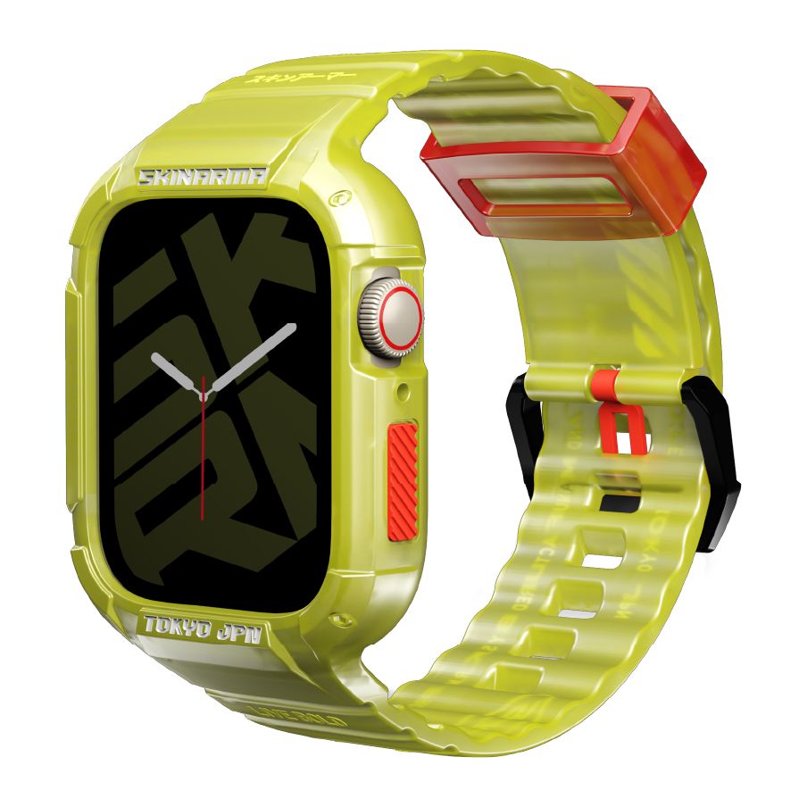 SkinArma Saido 2-In-1 Apple Watch Strap + Case 45/44 mm - Neon Yellow