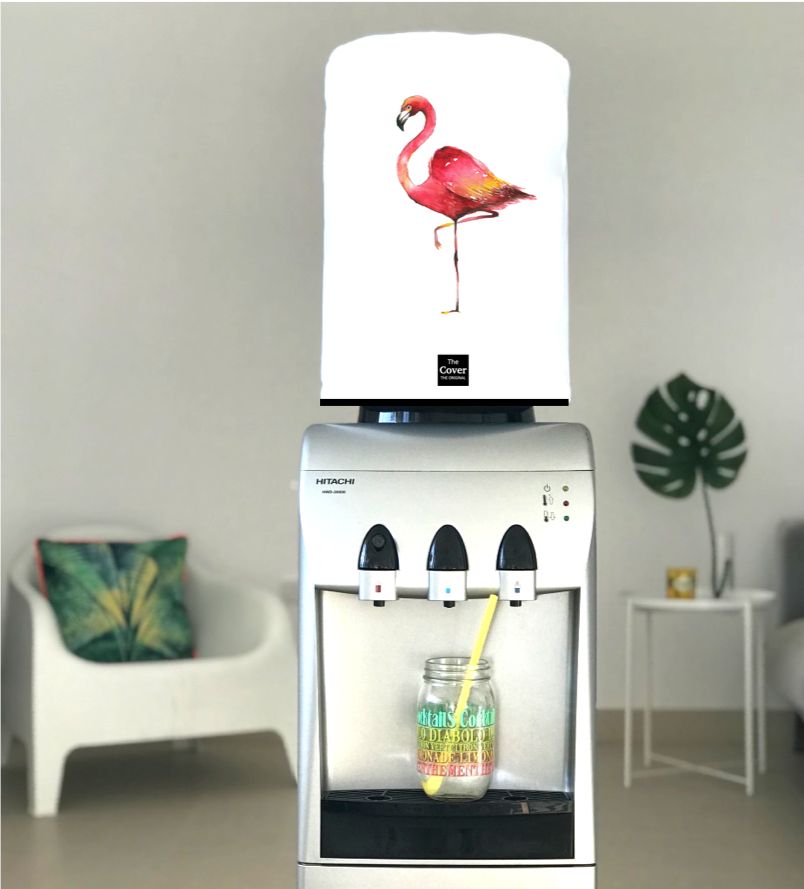 The Cover Water Dispenser Bottle Cover - Aquarel Flamingo