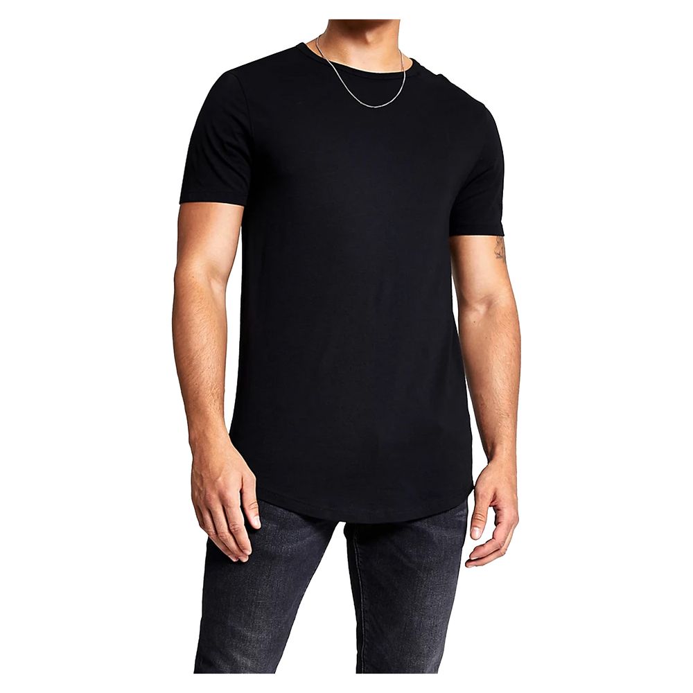 Les Maladroits Curved Hem T-Shirt Black