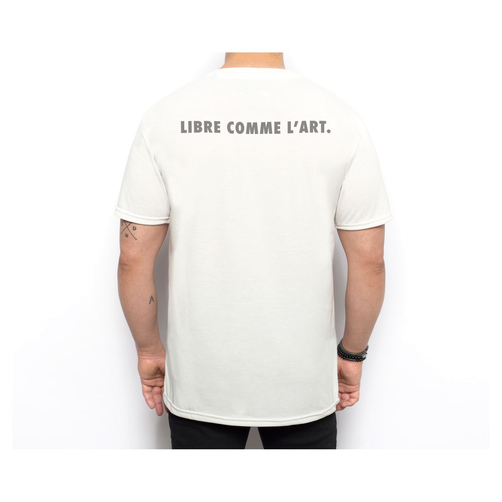 Les Maladroits Libre Back Basic Relaxed Printed T-Shirt White