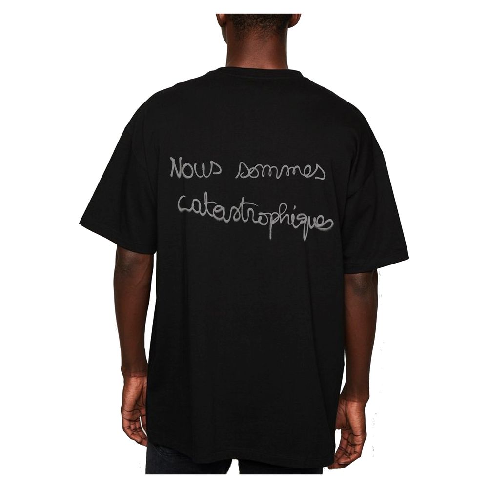 Les Maladroits Nous Sommes Basic Relaxed Printed T-Shirt Black