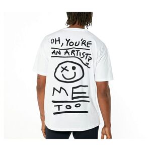 Les Maladroits Oh You're An Artist Basic Relaxed Printed T-Shirt White