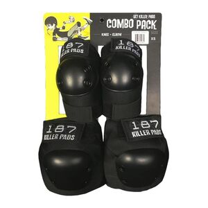 187 Killer Pads Knee & Elbow Pad Combo Pack Black CPXS100 (2 Pairs)