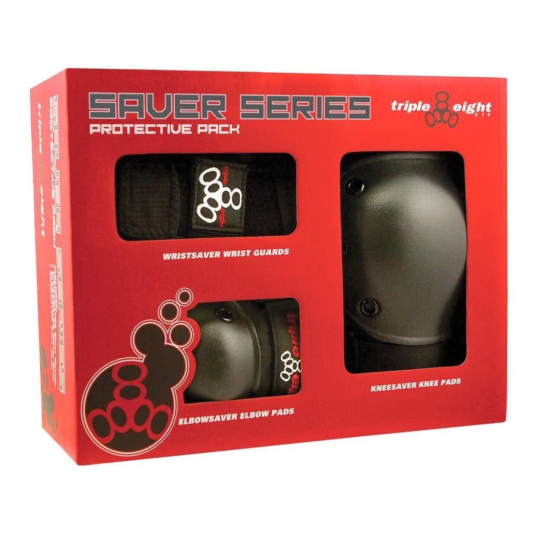 Triple 8 Saver Series Pads Black (3 Pairs) (Knee/Elbow/Wrist) 60012