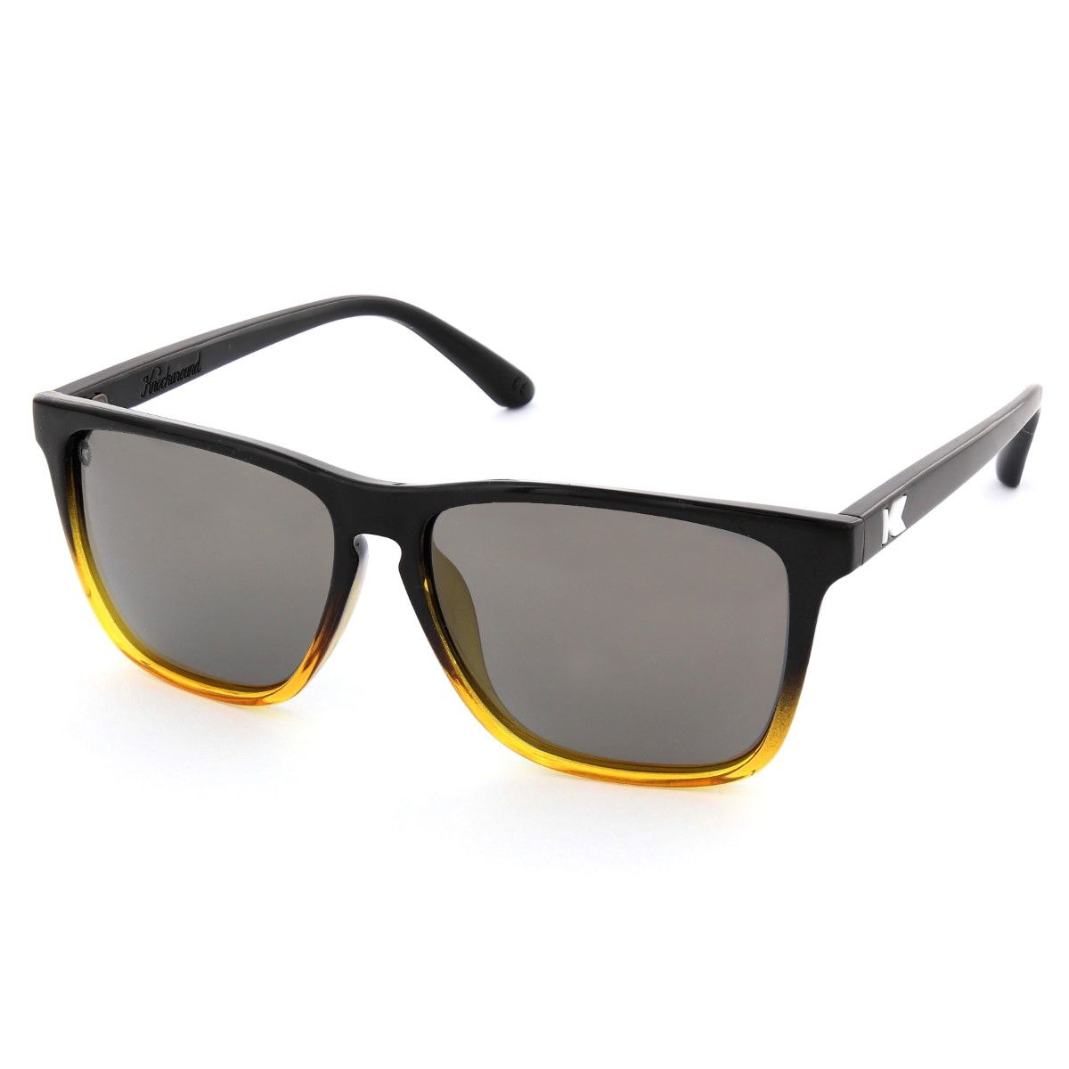 Knockaround Glossy Black And Amber Ice/Polarized Gold Fast Lanes Unisex Sunglasses Black