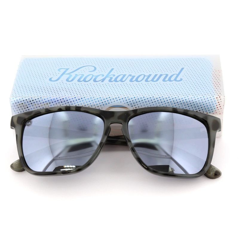 Knockaround Granite Tortoise Shell/Polarized Silver Smoke Fast Lanes Unisex Sunglasses